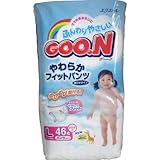 グーン やわらかフィットパンツ Lサイズ 女の子(46枚入)　ケース販売３個入