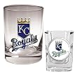 Kansas City Royals MLB Rocks Glass & Square Shot Glass Set - Primary Logo by Great American Products
