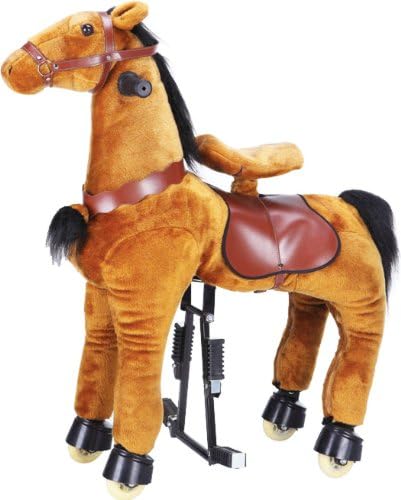 37" Medium size Giddy Up Horse All Brown Pony Rock Walk Ride On Pony Ages 4-11