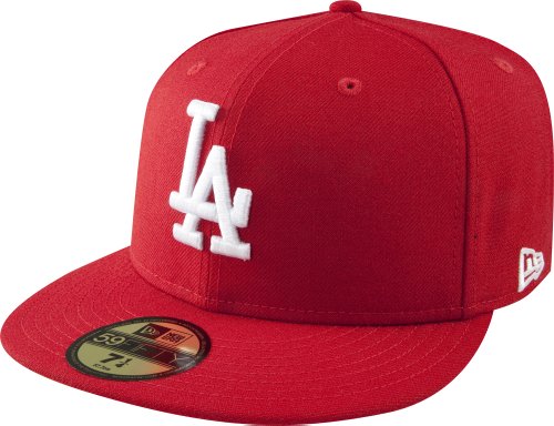 Los Angeles Dodgers Scarlet with White 59FIFTY Fitted Cap