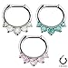 Opalites Round Five Gemmed Princess Septum Clicker Ring (Sold Individually)