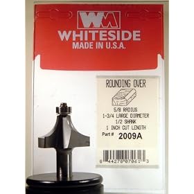PART #2009A CARBIDE-TIP 2 FLUTE ROUND-OVER (CORNER ROUND) BIT W  BB GUIDE 5 8 RADIUS X 1-3... by Whiteside