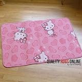 Superb Hello Kitty Fashion Kids / Childs Play Rug Bright Pink 0.57m x 1m (2' x 3'3 approx)