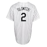 MLB Men's Colorado Rockies Troy Tulowitzki White/Purple Pinstripes Home Short Sleeve 6 Button Synthetic Replica Baseball Jersey Big & Tall  (White/Purple Pinstripes, XXX-Large)
