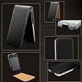 Leder Flip Case iPhone 4 4S Tasche H�lle Ledertasche iPhone 4S 4 Schutzh�lle in Schwarz mit Magnet Verschluss