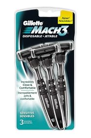 Cheap Gillette Mach3 Disposable Sensitive 3 Count Pack of 2