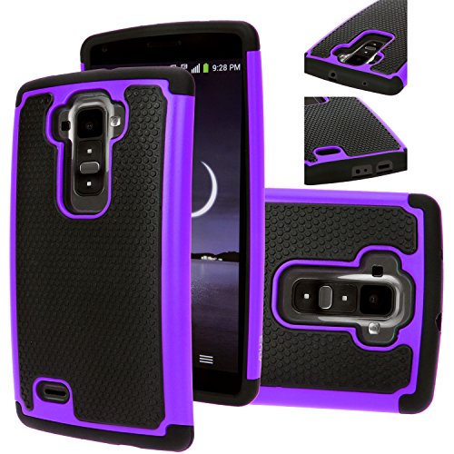 LG G FLEX 2 Case, FLEX 2 Defender case, E LV LG G FLEX 2 Case Full Body Hybrid Armor Protection Defender Case Cover - Dual Layer Armor Protective Case Cover for LG G FLEX 2 - PURPLE