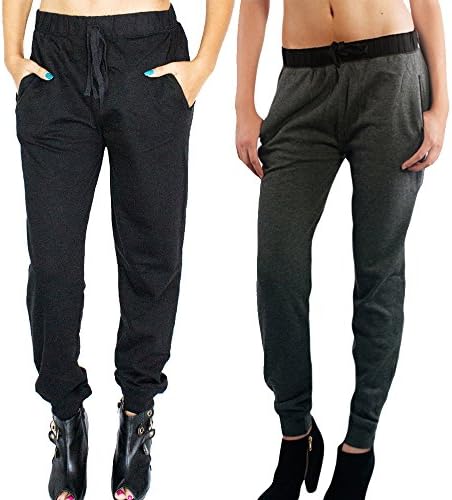 Appleletics Lightweight Terry Block Jogger Pants MED (2PACK: Black, Charcoal)