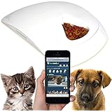 Feed and Go Smart Pet Feeder with Webcam & Wi-Fi Built-In Wet & Dry Food Friendly, Control from Anywhere with Any Computer/Tablet/Smartphone