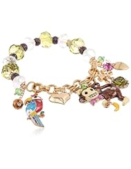 Betsey Johnson "A Day at the Zoo" Monkey Multi-Charm Half Stretch Bracelet, 7.5"