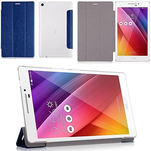 3 Folding Folio PU Leather Case Stand Protector Cover For Asus ZenPad 7.0 Z370CG Dark blue