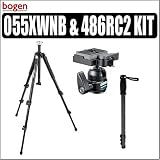 Bogen Manfrotto 055XWNB Wilderness Tripod Legs w/Leg Protectors & Rubber/spike feet & Bogen Manfrotto 486RC2 Compact Ball Head with RC2 Rapid Connect System + BONUS MACCABEE Monopod
