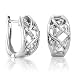 10k White Gold Hoop Huggies Diamond Earrings (HI, I, 0.18 carat)
