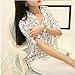 Franterd Fashion Women's Elegant Print Chiffon Long-sleeve Slim Blouses (XXL)