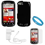 Black Rubberized Crystal Hard Case Cover for T-Mobile New Motorola Cliq 2 A ....