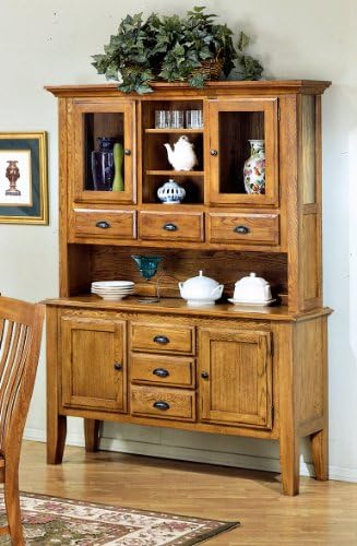 Imagio Home Cambridge Hutch and Buffet Rustic Oak Finish