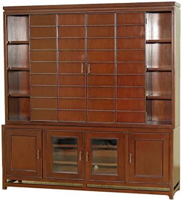 6.5Ft Solid Mahogany TV Media Entertainment Cabinet w/ Folding Doors