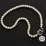 Northwestern University Pearl Necklace with Sterling Silver Charm
