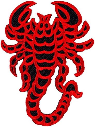 Red Scorpion Embroidered Iron on Patch