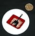 3 button / pin printed with scooper, pooper, domestic, cat, sanitetslada, sanitary, sanitation, litterbox, pet, animal, feline