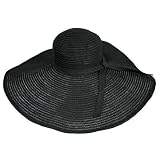 EXTREME WIDE BRIM BLACK GLAMOROUS FLOPPY HAT