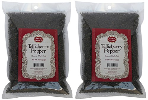 Spicy World Peppercorn (Whole)-Black Tellicherry, 16 Oz. bag, 2 Pack