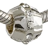 Hoop April Bithstone Birthstone Charm Bead Fits Pandora Bracelet