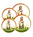 MEXICAN INDIAN LADY 3-D Stove / Burner Covers Set of 4 *NEW*