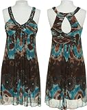 51vJzt9EwzL. SL160  TRIXXI Braided Neckline Tie Dye Print Dress W/ Open Racerback [2666981BPI]