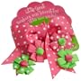 Mud Pie Baby Little Sprout Mini Flower Barrettes, Pink/Green, Set of 4