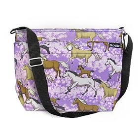 Purple Horse Print Purse Fabric Purses Shoulder Bags Gifts and Gift Ideas For Her Women Ladies Graduation Alumni or Fans Travelers and Animal Lovers