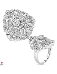 Dreamy1 1/4CTTW Diamond Cluster Fashion Ring 14K White Gold