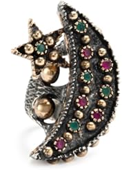 BORA Ruby and Emerald Midnight Ring, Size 7