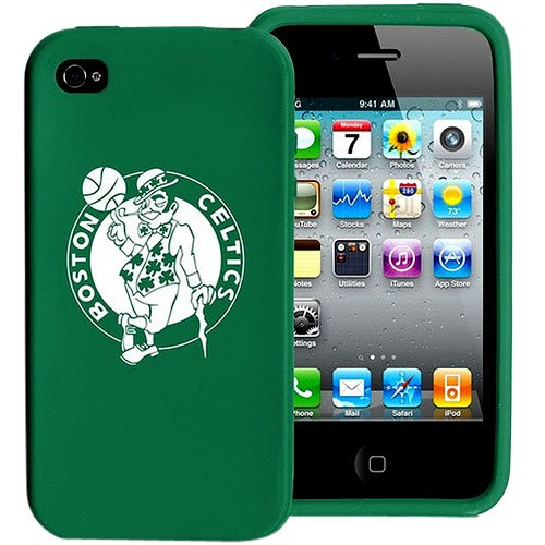 Tribeca FVA3984 Varsity Silicone Jacket for iPhone 4 - Boston Celtics - Green