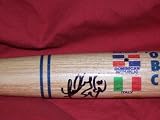 Leslie Anderson Autographed World Baseball Classic Logo Bat, Team Cuba, Proof Photo of Leslie Signing for Us.