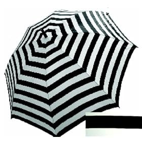 Punk Rock Retro WHITE STRIPE Rain Umbrella