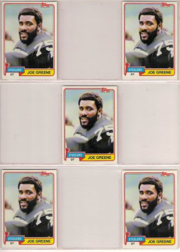 Joe Greene 1981 Topps Football (5) Card Lot (Pittsburgh Steelers)
