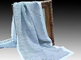 Hand Printed, Oblong Silk Scarves Shawls Women's Fashion Scarf - In Classic Black and White Stripes - Free Shipping for Christmas Gifts