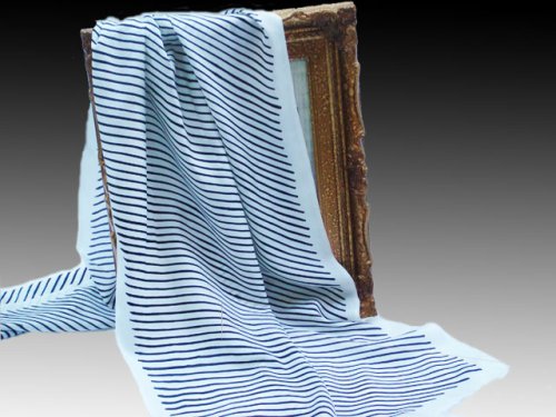 Hand Printed, Oblong Silk Scarves Shawls Women's 