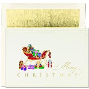 Sleigh And Gifts Christmas Cards -