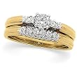 18K Two-Tone Gold Diamond Wedding Set - 0.45 Ct.