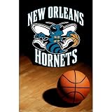New Orleans Hornets (Logo, Basketball) Sports Poster Print - 24x36 custom fit with RichAndFramous Black 24 inch Poster Hangers