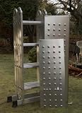 LARGE 4.6m Aluminium Folding Ladder / Platform Ladders with Work Platform