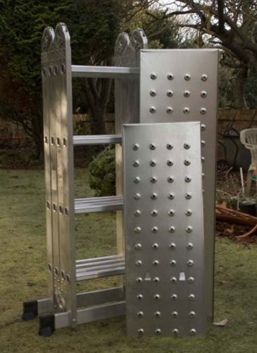 LARGE 4.6m Aluminium Folding Ladder / Platform Ladders with Work Platform