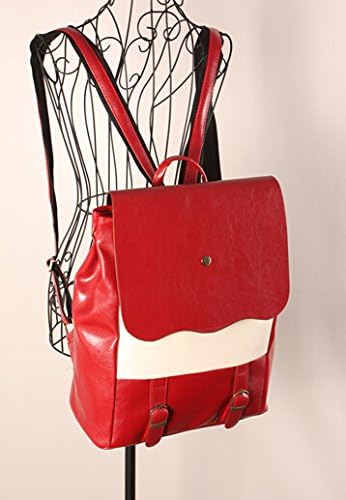 Fashion all-match England Vintage Pu leather shoulders bag Leisure Backpack Casual School Bag Rucksack Korean Knapsack Laptop Backpack Shoulders Backpack travel bags for Teens Students Women Ladies Girls red