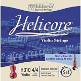 D'Addario Helicore 4/4 Size Violin Strings, 4/4 Size Set with Steel E String