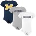 Nike Michigan Wolverines Infant Navy Blue, White & Ash 3-pack Romper Set
