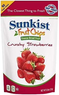 Sunkist Fruit Chips Crunchy Strawberry Fruit Snacks, 0.8 Ounce
