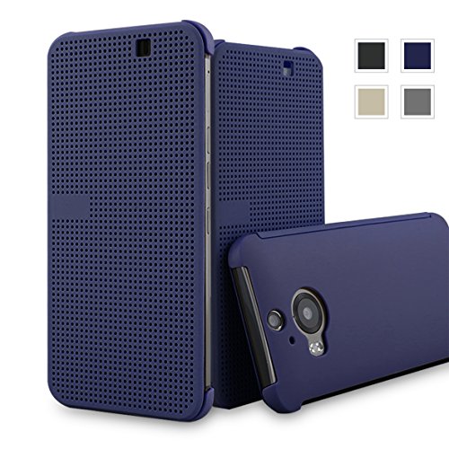 HTC One M9+ dot view case,HTC M9 PLUS Dot View cover(HTC Hima Ultra,HTC Hima Ace Plus,M9pt,) Dot View Cover Flip Protective Case AaBbDdÃ‚ Holster (Blue)