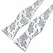 PenSee Mens Self Bow Tie Jacquard Woven Grey & Light Grey Paisleys Silk Bow Ties